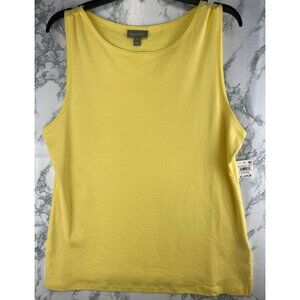 Style & Co. Womens Size XL Boatneck Tank Top Calm Daffodil Cotton Sleeveless